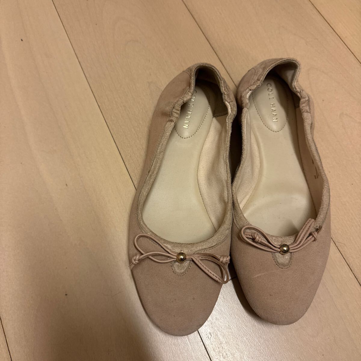 一度のみ使用!コールハーン CALEHAAN バレエシューズ サイズ37 ベージュピンク 拍卖