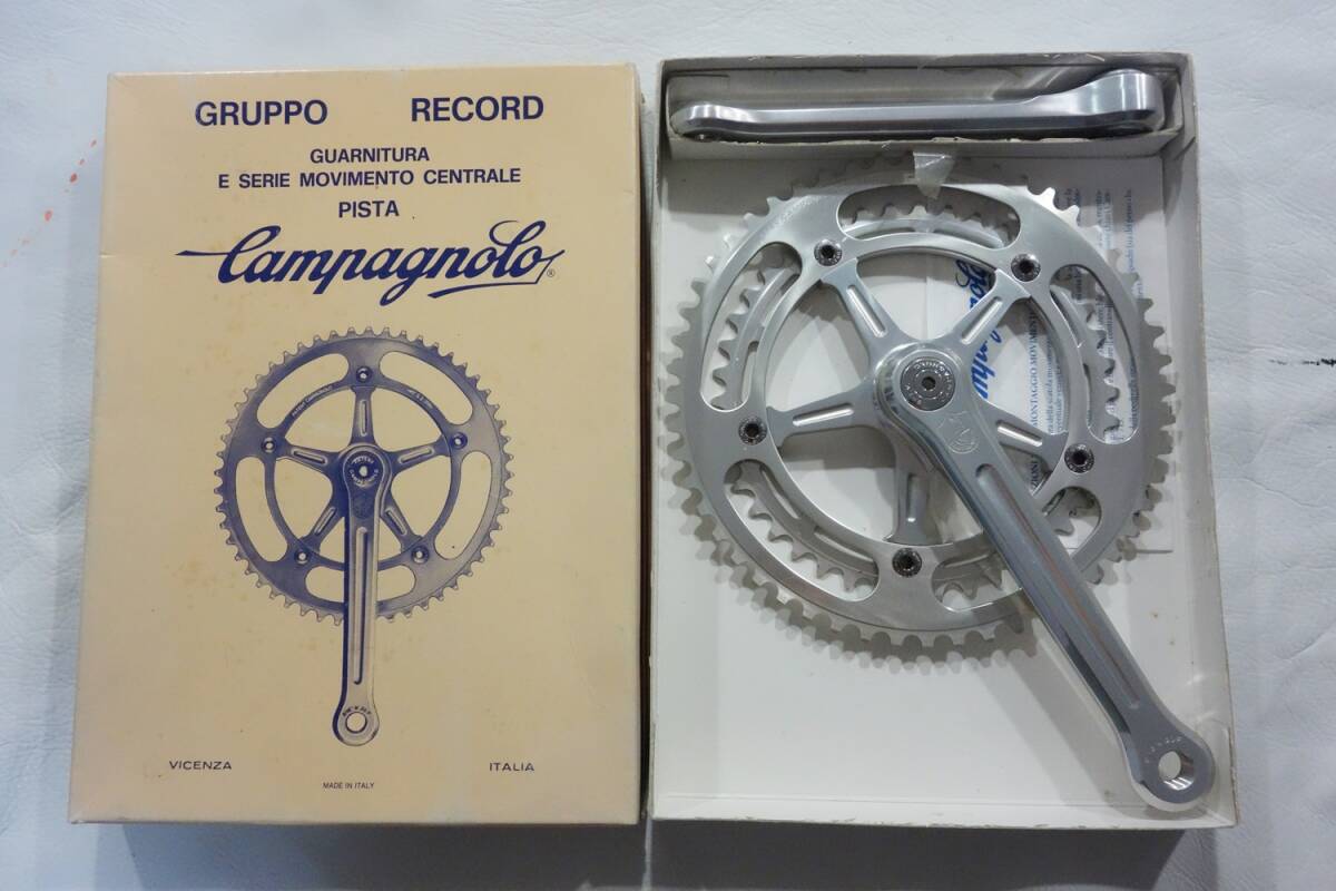 ビンテージ デッドストック CAMPAGNOLO NUOVO RECORD クランクセット 175㎜ 52t 42t 1980年代初期製 新品拍卖