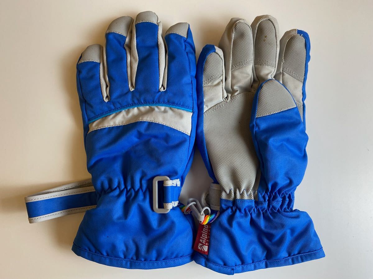 手袋 120cm 5-6歳 スキーグローブ ブルー キッズ拍卖