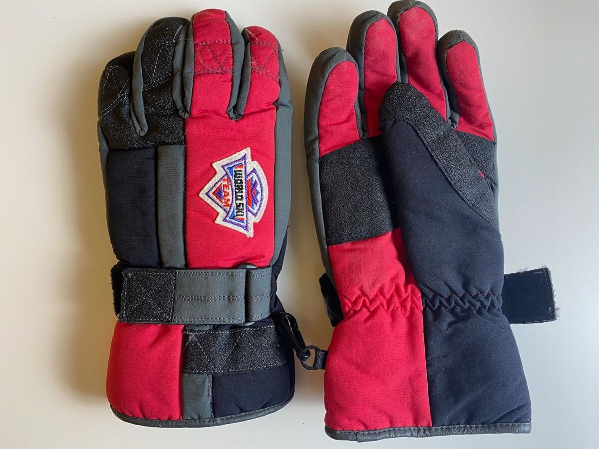 美品! スキーグローブ レディース フリーサイズ ヴィンテージ ブラック レッド 手袋拍卖