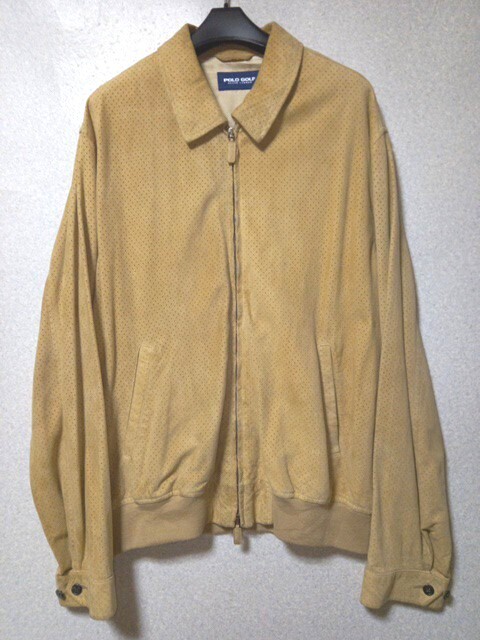 POLO GOLF ポロゴルフ ラルフローレン パンチング メッシュ GOATレザー スウィングトップ ヴィンテージ オールド拍卖