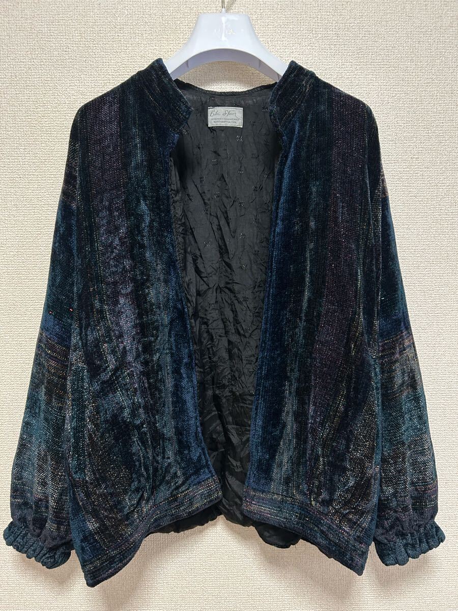 USA Vintage Bibi Stein handmade jacket handwoven 手織り ベロア デザインジャケット カーディガン 総柄 ヴィンテージ 拍卖