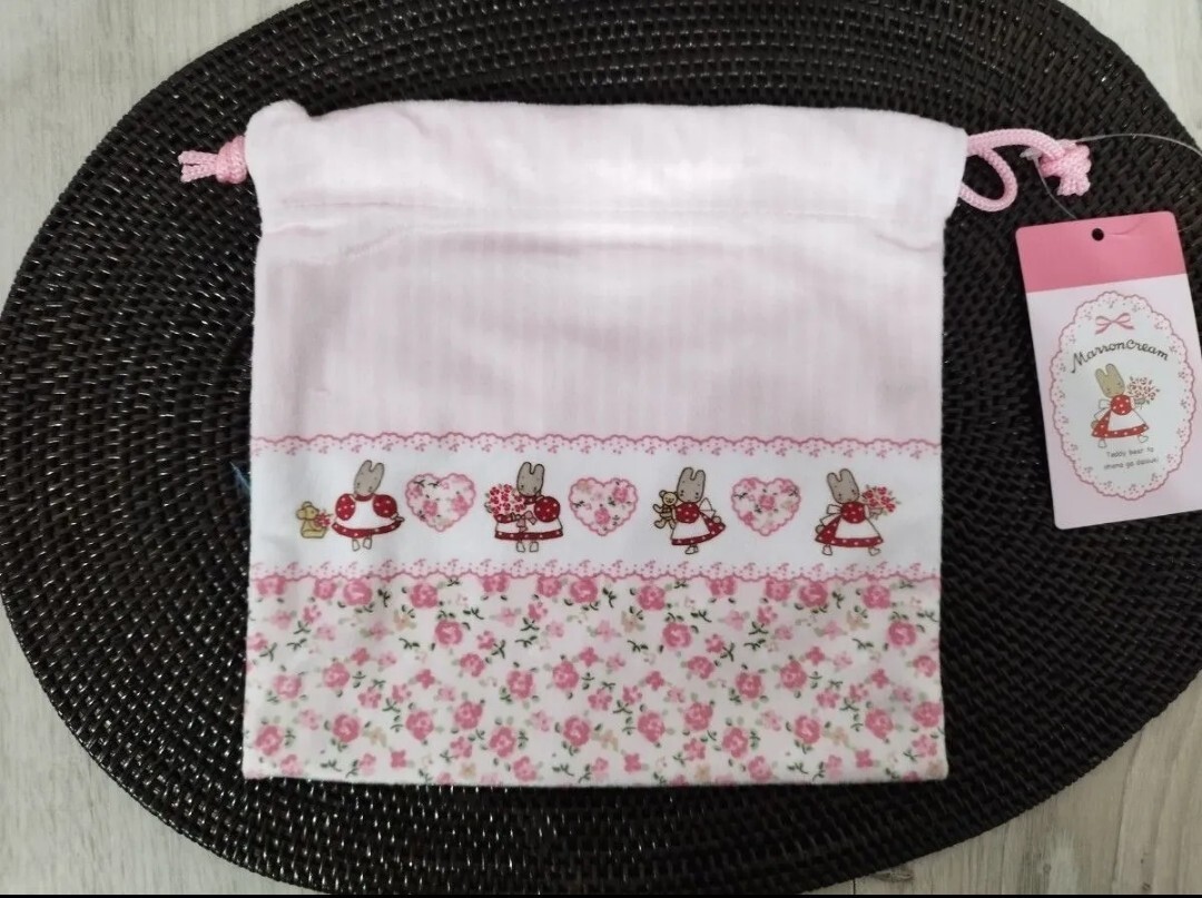 新品 サンキューマート× マロンクリー厶 巾着 20×20cm サンリオ 小物入れ拍卖