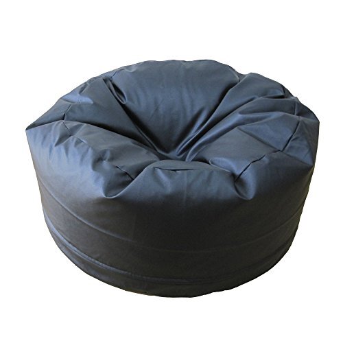 fabrizm 日本製 コラムビーズクッション (カバー+中身) 直径60cm×高さ30cm カラーレザー ブラック拍卖