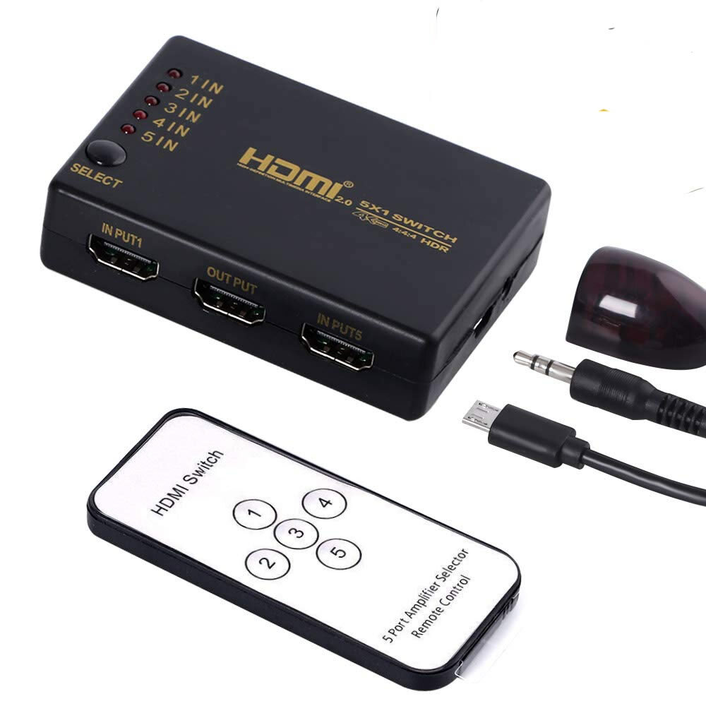 HDMI切替器 分配器 5入力 1出力 手動 自動切替え 4K対応 セレクター フルHD対応 リモコン付 HDTV Blu-Ray Xbox PS3 PS4 など拍卖