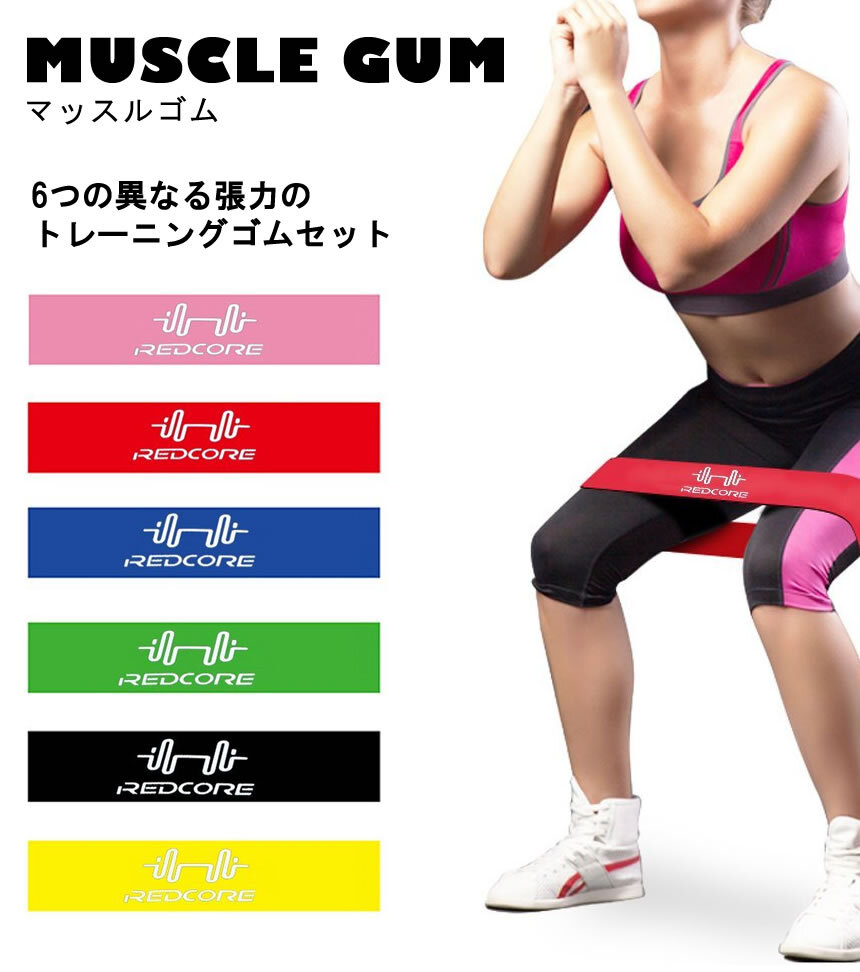 エクササイズ ゴムバンド ゴムバンド トレーニング チューブ ループバンド 6個セット 筋トレ バンド TEC-MSCGUMD-6s 美脚 リハビリ拍卖