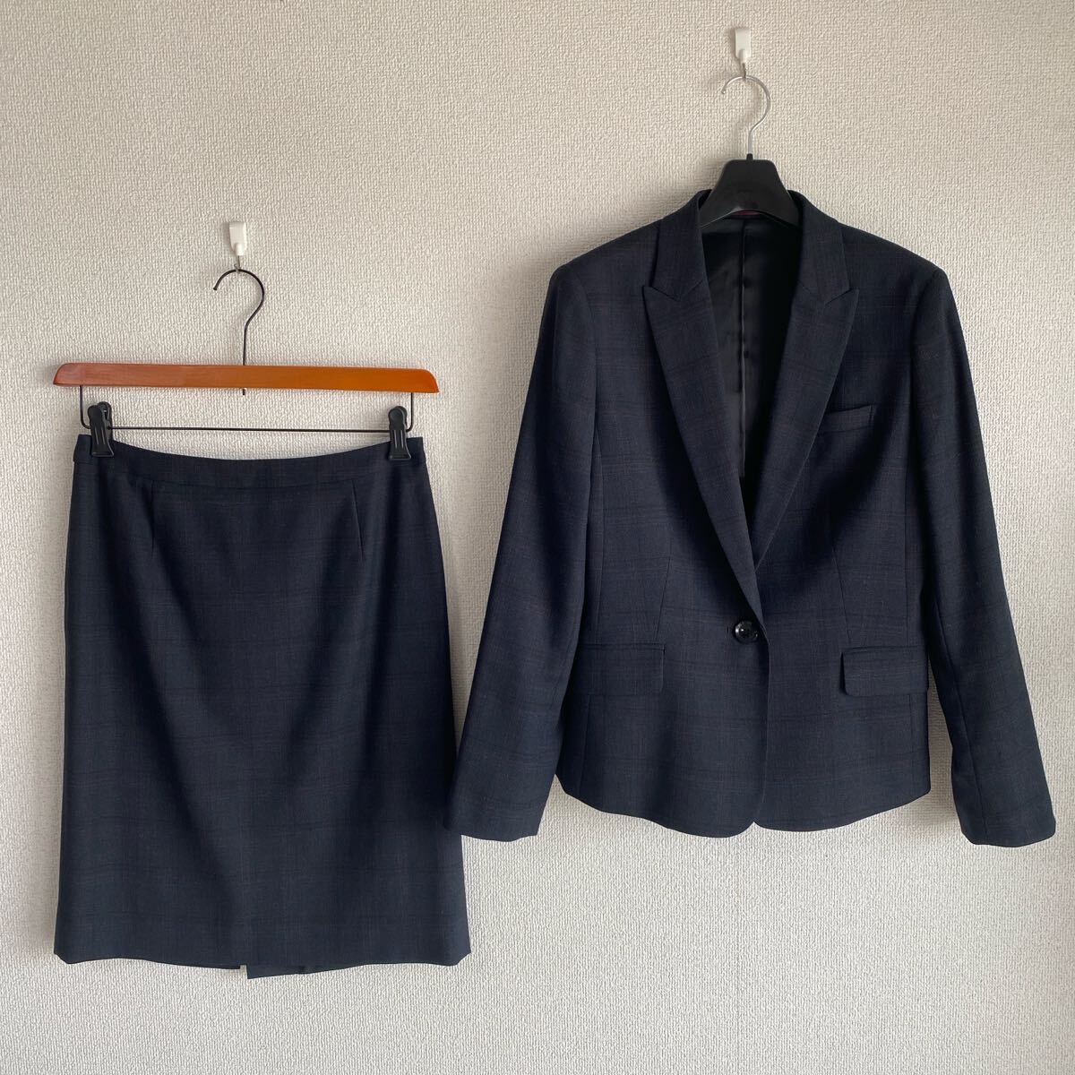 レミュー スカートスーツ 9 W70 チェック グレー 春秋 DMW拍卖