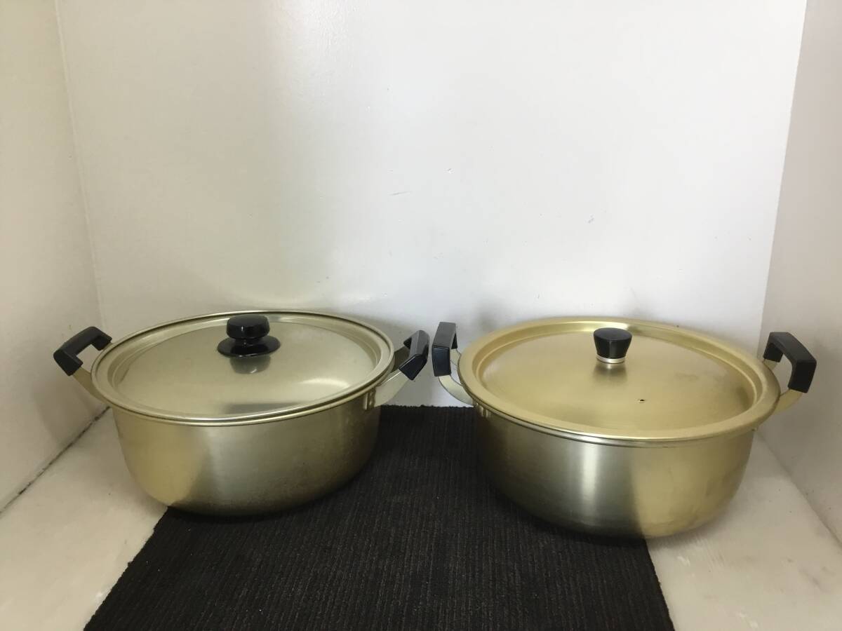 △ y 岐阜発/ アルミ製/ 両手鍋/ ナベ/ 30cm/ 2個セット/ 中古品/ 調理器具/ 煮物/ 炊き出し/ 現状品/ R7.3/24 △拍卖