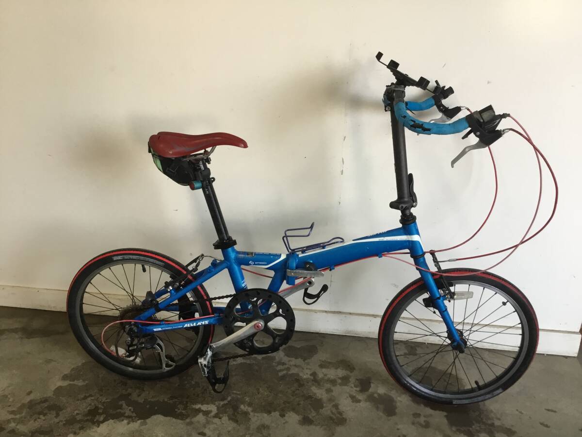 △ y 岐阜発/ ALVLAYS/ 折りたたみ自転車/ 20インチ/ 8段変速/ サドルひび割れあり/ 走行確認/ 現状品/ 管04s/ R7.3/25 △拍卖