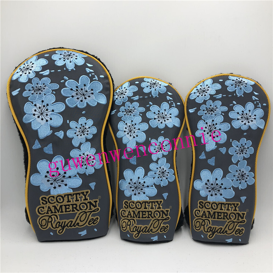 スコッティキャメロン★ウッド用カバー1W・3W・5W・ 3点セット★FLOWER 青拍卖