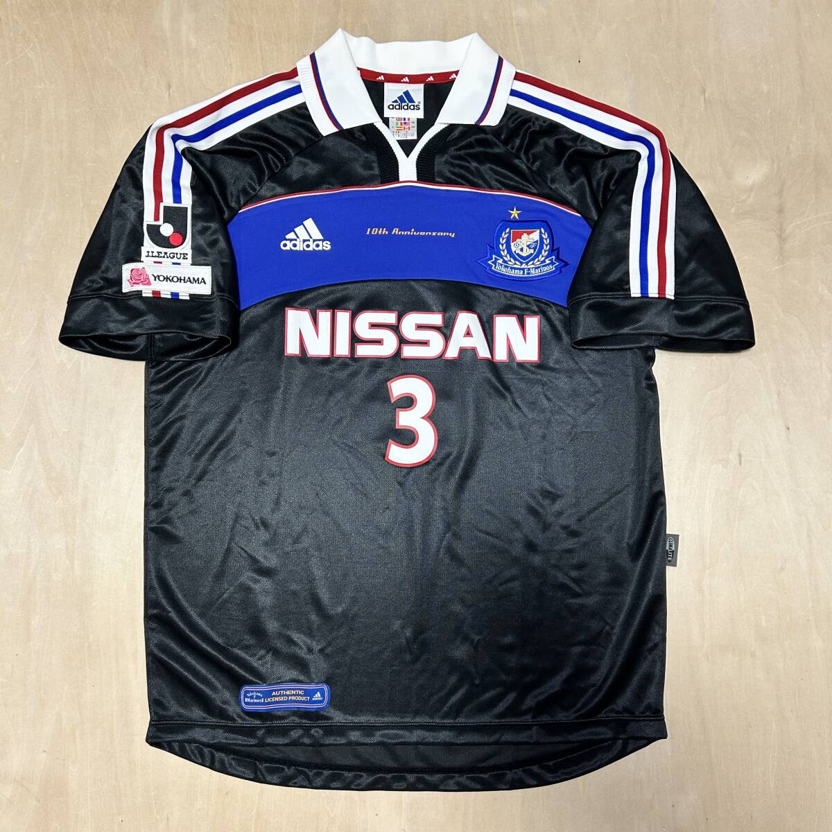 2002 02 横浜F・マリノス 松田直樹 選手支給品 ユニフォーム 3rd 日本代表 松本山雅 薔薇 アディダス 選手用 炎 中田 Marinos Matsuda拍卖