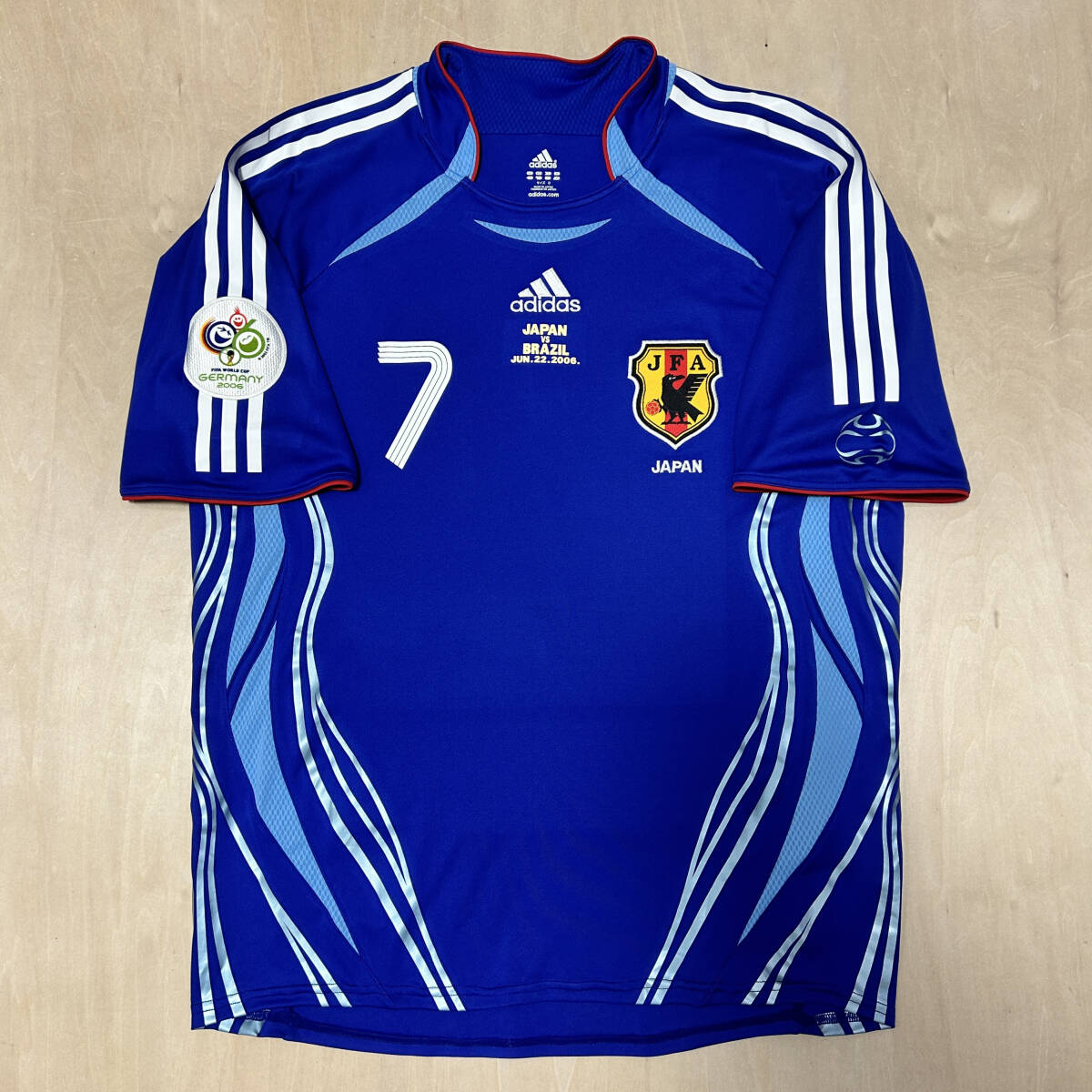 2006 06 日本代表 中田英寿 選手支給品 ユニフォーム ドイツ W杯 アディダス ブラジル戦 ヒデ 引退 ベルマーレ 炎 ドーハ Japan Nakata拍卖