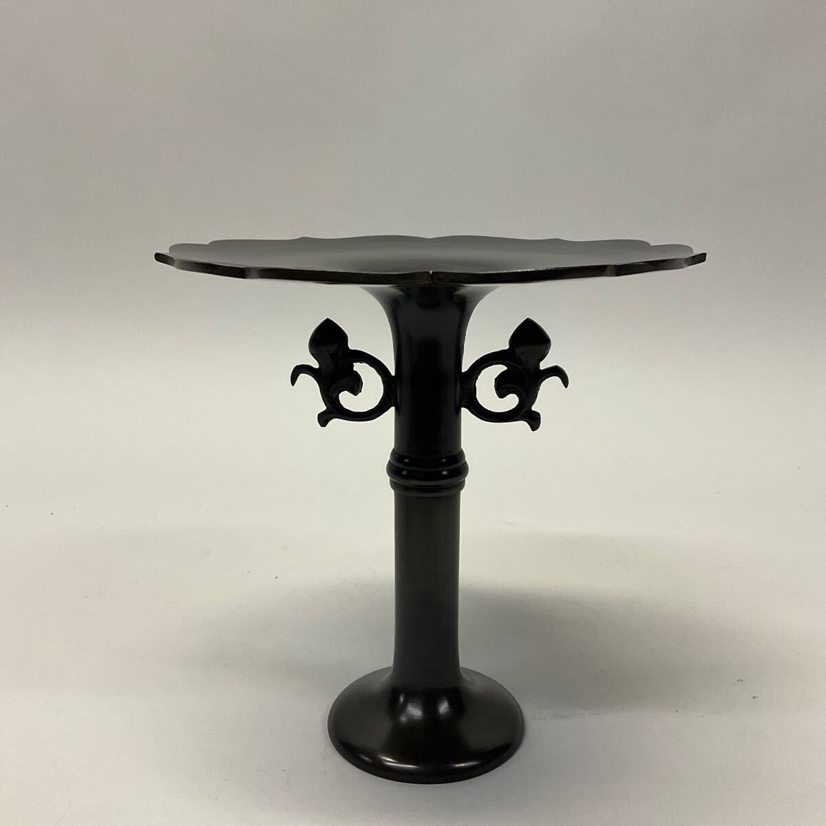 いけばな 池坊 桔梗耳付 古銅色 チ6021 唐金製拍卖