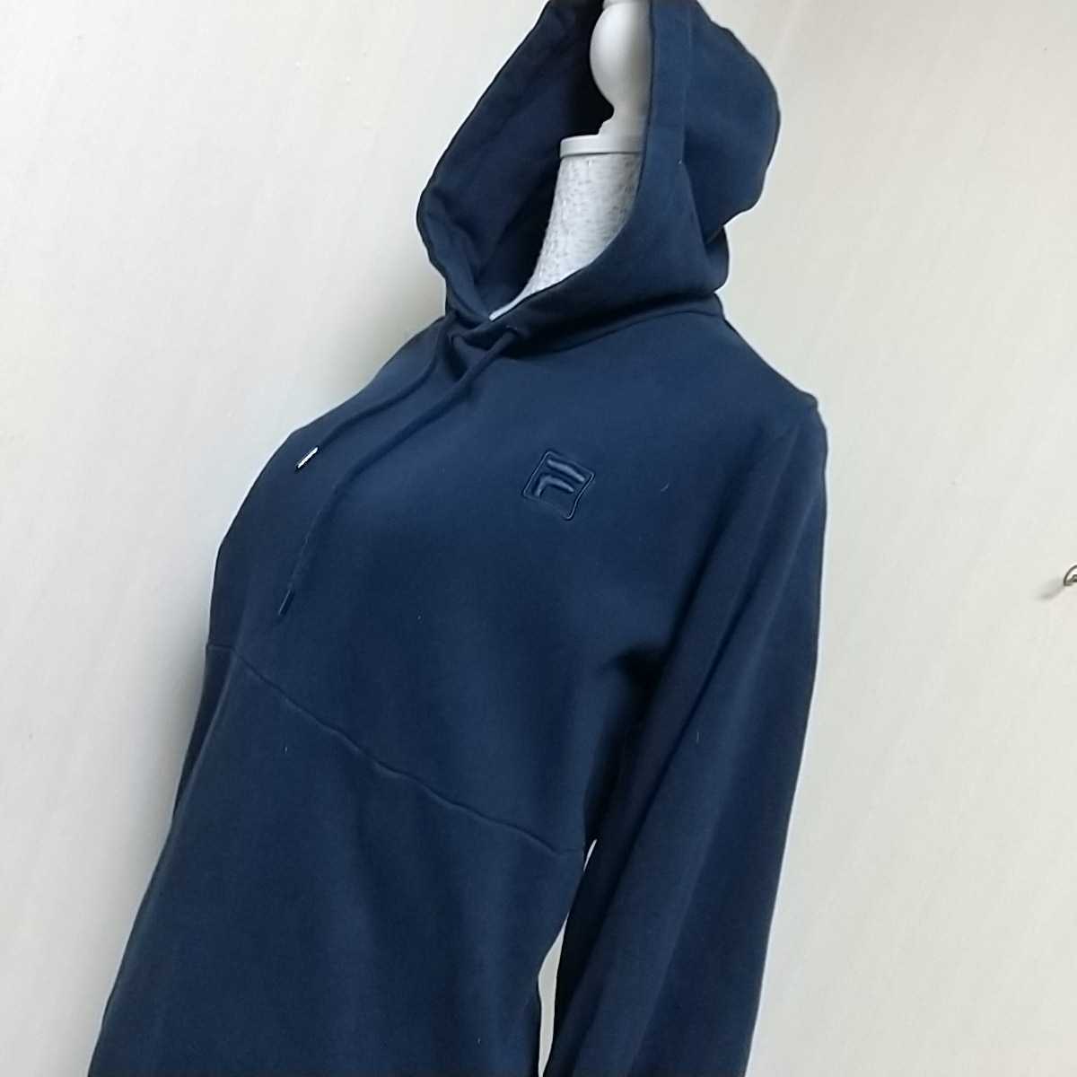 フイラ FIRA ネイビー フード付きパーカー トレーナー 長袖 フリーサイズ 男女兼用拍卖