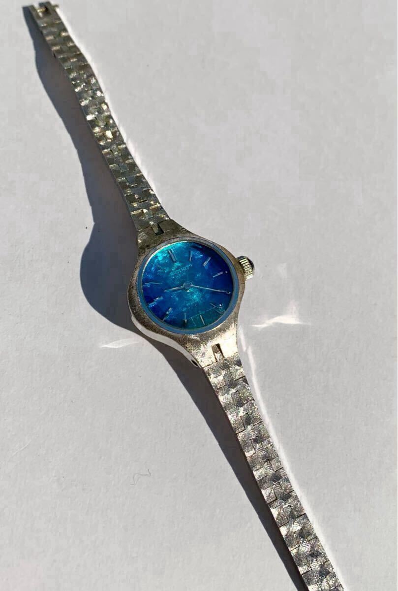 【希少】1960-70年代 稼動品 アナログ ヴィンテージ WGP seiko 20 jewels 520671 17-0830 メタリック エメラルド グリーン ブルー 拍卖