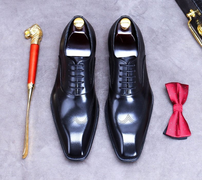 高品質/綺麗 ビジネスシューズ 正規品 メンズ レザーシューズ 新品 本革 ヴィンテージ 職人手塗仕上げ 牛革 紳士靴拍卖