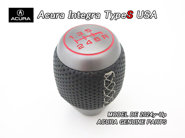 インテグラDE4DE5【ACURA】アキュラINTEGRAタイプS純正USシフトノブ6速(銀ステッチ)/USDM北米仕様USAチェンジレバー6MT(M10×P1.5/250g)拍卖