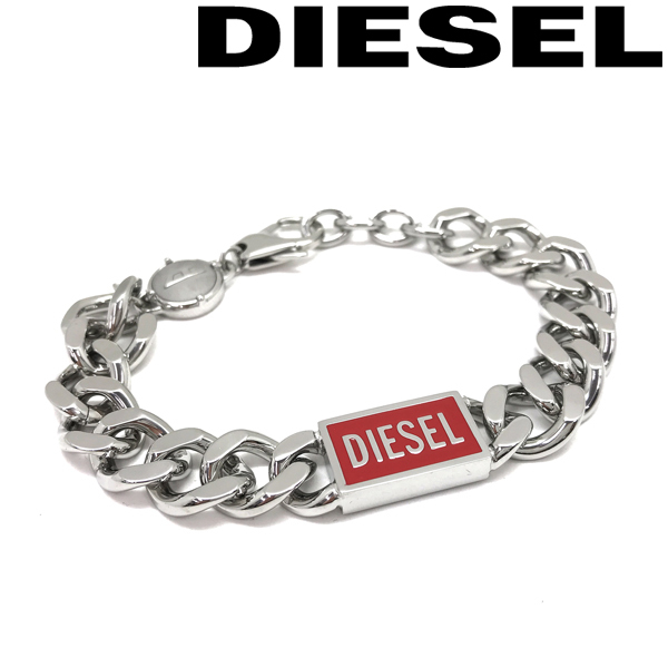 DIESEL ディーゼル ブレスレット ブランド シルバー×レッド DX1371040拍卖