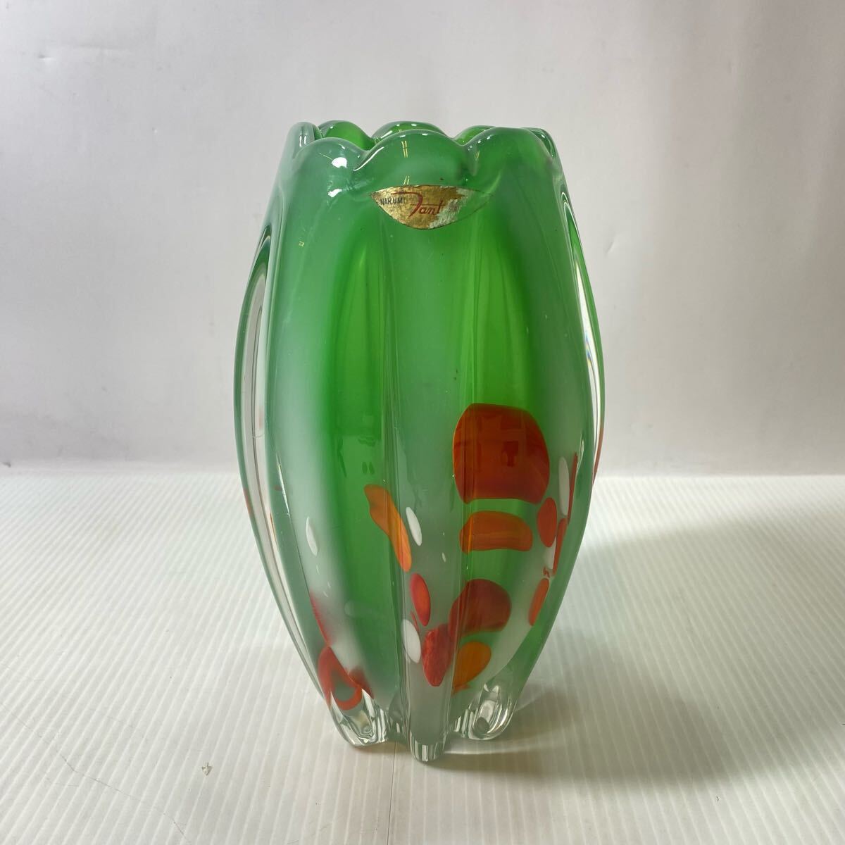 NARUMI ナルミ フラワーベース 花瓶 花器 インテリア ガラス レトロ オブジェ 硝子 拍卖
