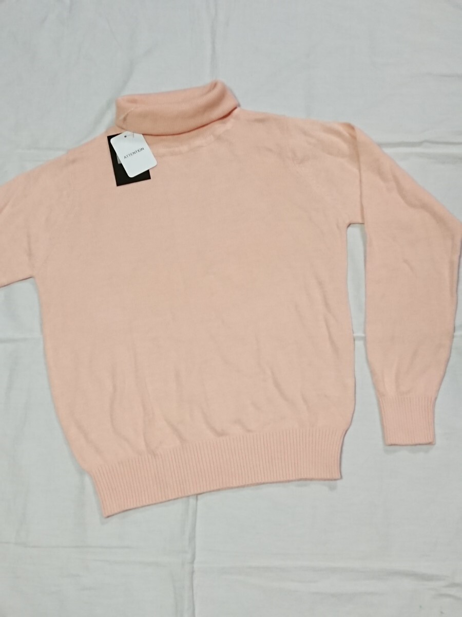 ◎新品◆Ledual◆ペールオレンジ◆長袖ハイネックニット◆春秋◆レディースM拍卖