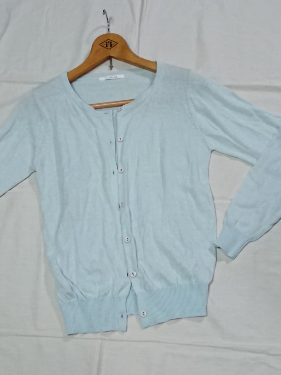 ◎Ledual◆ライトブルー◆長袖カーディガン◆春夏◆レディースM◆美品拍卖