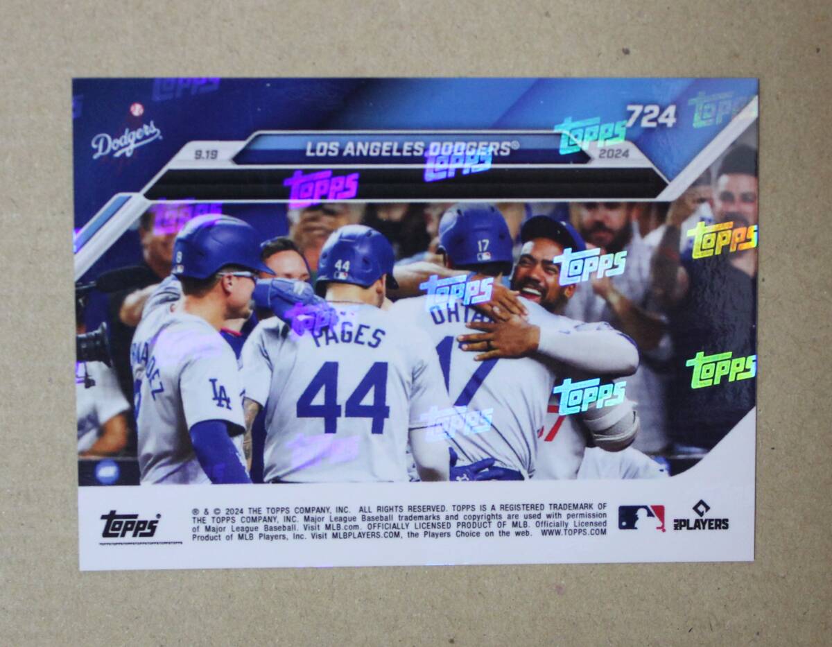 2024 topps now No.724 「2024.9.19 ロサンゼルス・ドジャース ポストシーズン進出決定」 カード拍卖