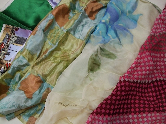 (^_^)スカーフ10枚セット/福袋/まとめて/MIX/ブランド/シルク含/ベラローザ/パスアパス/エマニュエルウンガロ/015拍卖