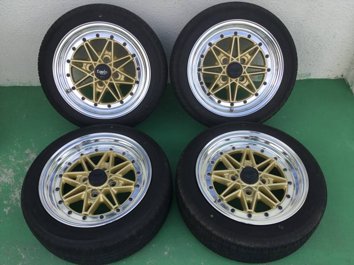 K66◆中古WORK Equip03◆ワークエクイップ◆165/55R14×4本 中古◆タントムーブワゴンRハイゼットアトレーミラジーノラパン等拍卖