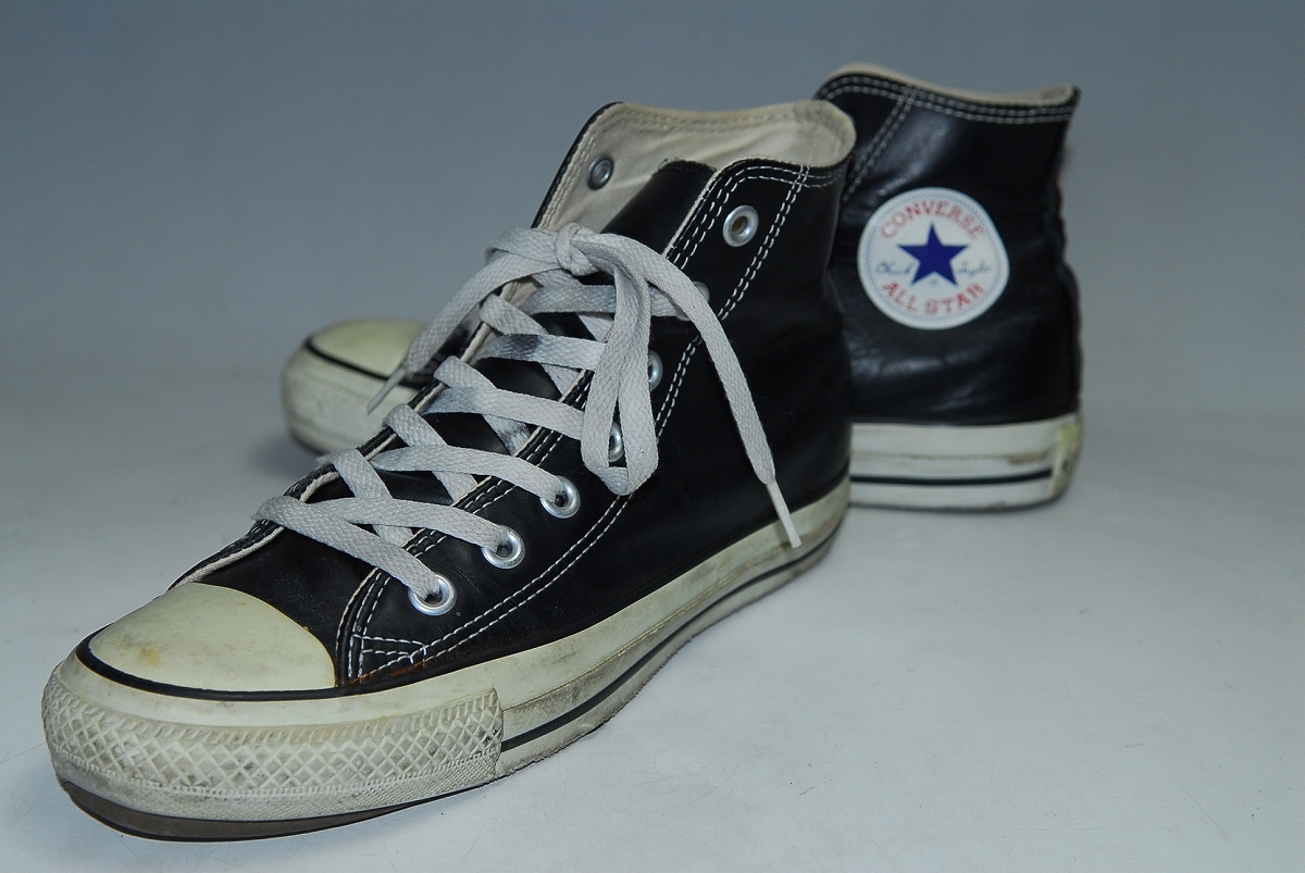 ATX1434/最終価格!他のサイトでも出品中!早い者勝ち!コンバース/CONVERSE/レザー/24.5㎝/黒/US5.5/MID/圧巻の存在感!注目の1足!拍卖