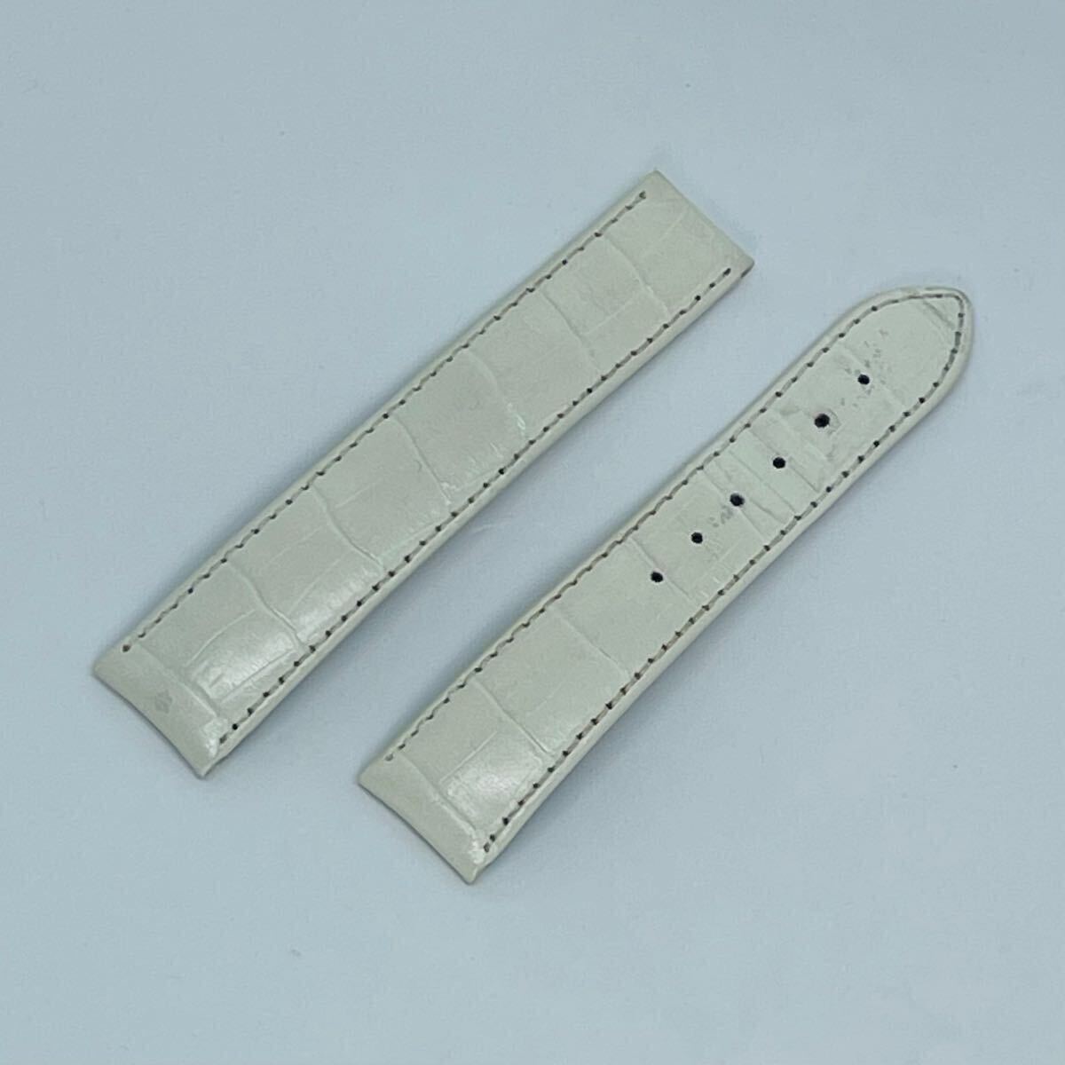 オメガDバックル用 カーフ型押レザーベルト ホワイトカラー 20-18mm 特注ベルト拍卖