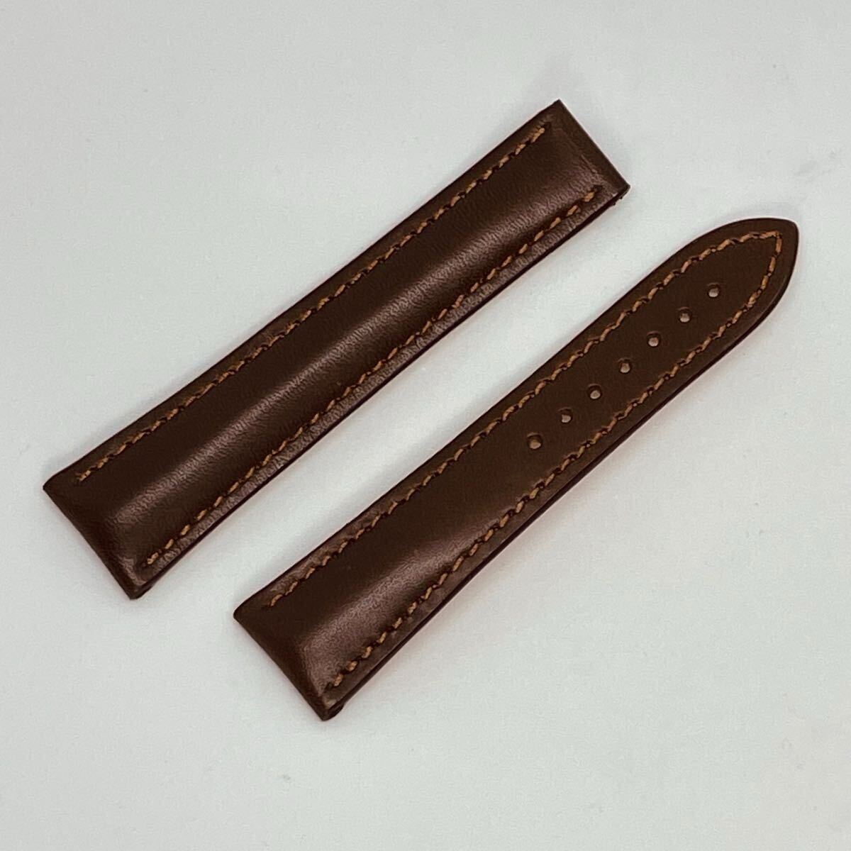 オメガDバックル用 Rios1931 カーフレザーベルト ダークブラウンカラー 22-18mm拍卖