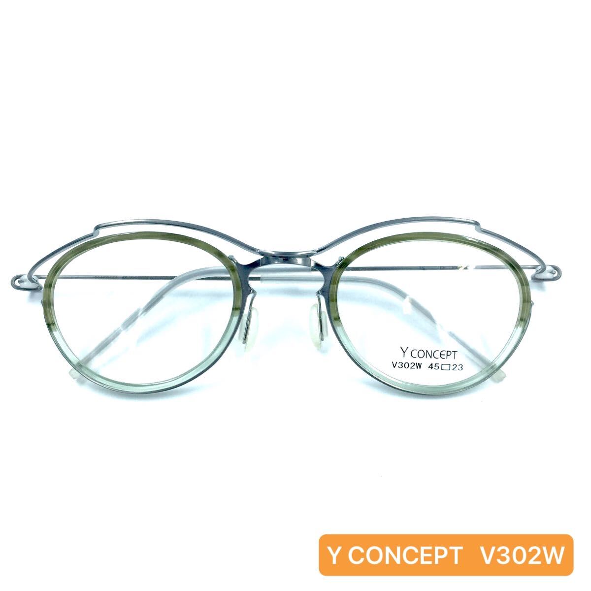 Y CONCEPT ワイコンセプト V302W メガネフレーム オリーブ βチタン 軽量 フルリム 眼鏡拍卖