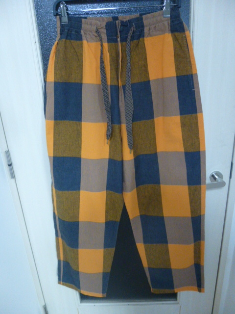 新品KAPITALキャピタル綿麻チベタンギンガムチェックイージーパンツ3拍卖