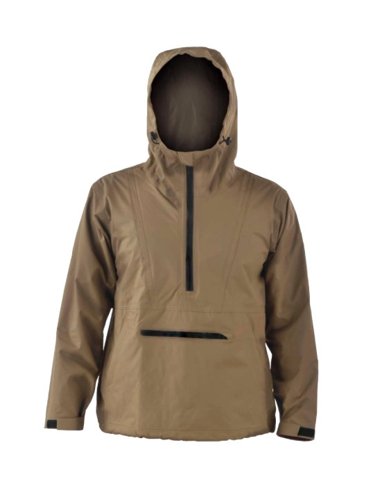 新品 おたふく手袋 フーバー レインジャケット キャメル Mサイズ 耐水圧10,000㎜H2O 合羽 防水 収納バッグ付 プルオーバー パーカー拍卖