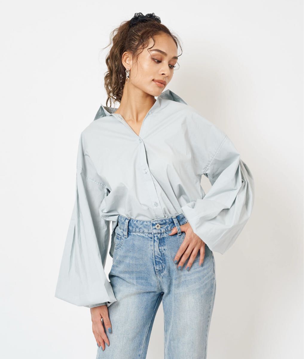 spiral girl 袖ボリュームブラウス ブルー シャツ スパイラルガール スナイデル拍卖