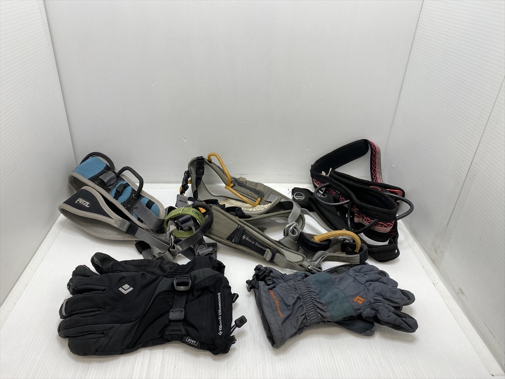 下松)ペツル ブラックダイヤモンド ワイルドカントリー ハーネス グローブ付き クライミング用品 現状品 ◆★J250324R08B NC24A拍卖