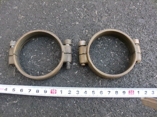 ブラス 真鍮製 クランプ インマニ インテークマニホールド バンド 2個セット 当時物 ヴィンテージ拍卖