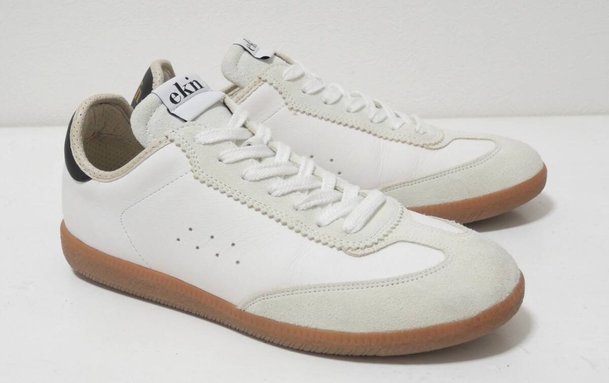 ekn エクン TSUGA レザー×スエード シューズ 白 39 スニーカー ツガ拍卖