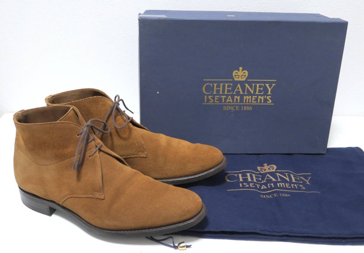 伊勢丹別注 CHEANEY チーニー スエード チャッカブーツ 茶 7F シューズ 拍卖