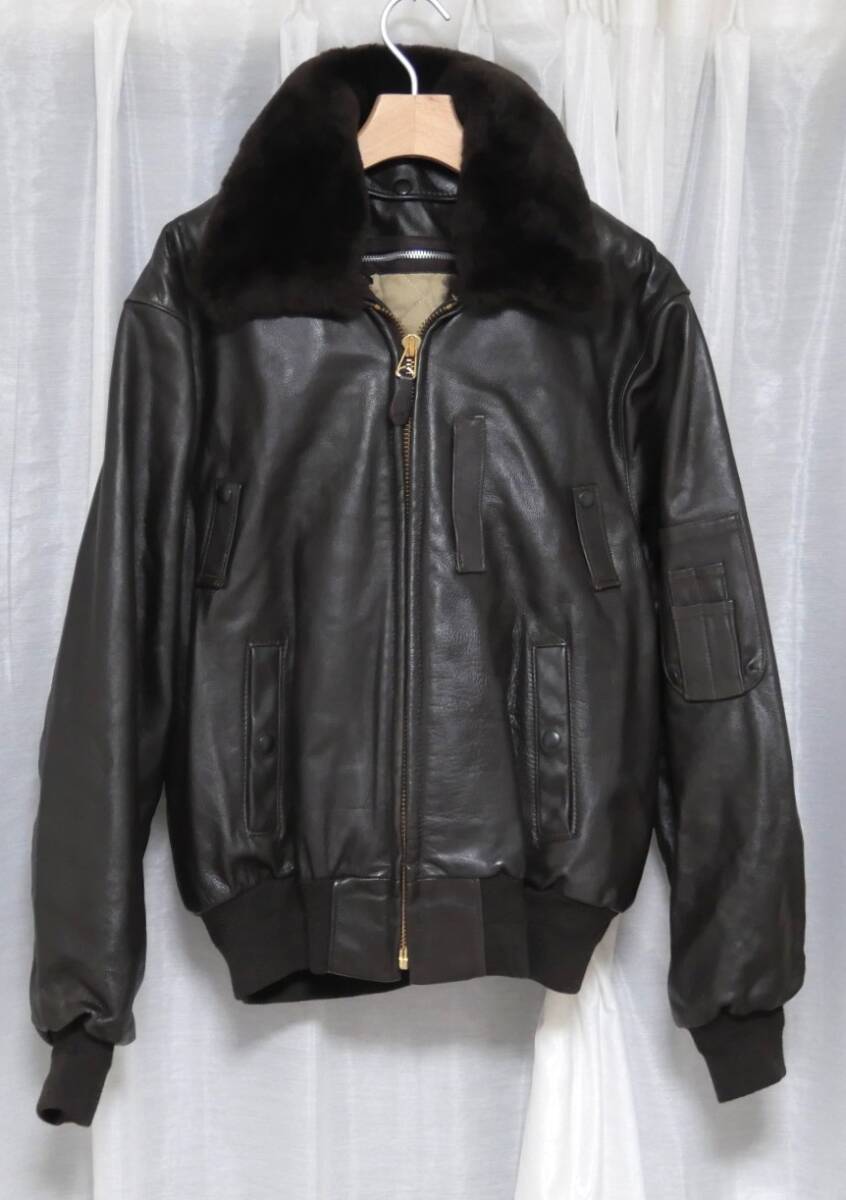 USA製 Appalachian アパラチアン B-15 レザージャケット 茶 M 牛革 ポリスジャケット カウカーフ 拍卖