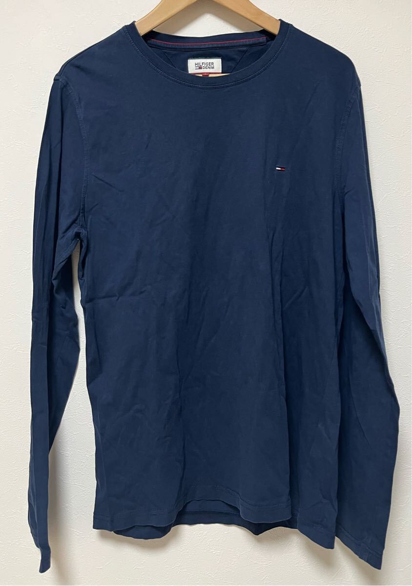 Tommy Hilfiger ロングT ネイビー Lサイズ【状態良 美品】トミーヒルフィガー 拍卖