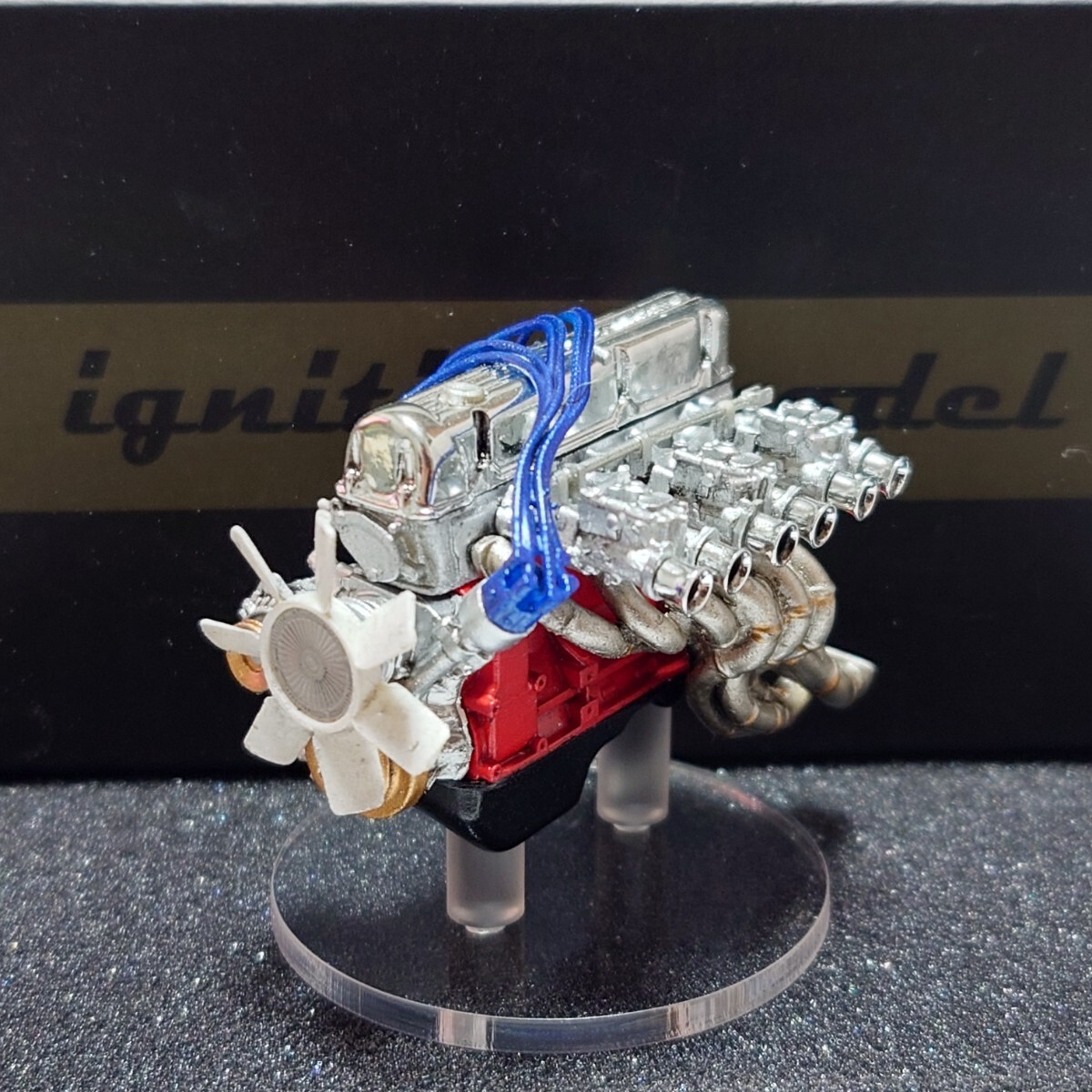 IG 1/18 L28改 エンジン メッキ ヘッドカバー IG2403 イグニッションモデル C130ローレル付属品拍卖