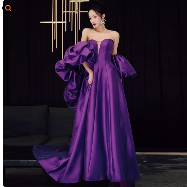 ウエディングドレス カラードレス 紫/白/赤/3色あり 結婚式 披露宴 パーティー 演奏会 発表会 ステージ Y28拍卖