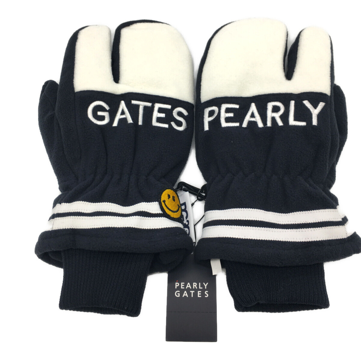 coco 未使用品【値下げ】 パーリーゲイツ PEARLY GATES ミトン S ネイビー×ホワイト 紺 フリース レターパックプラス発送可 109923拍卖