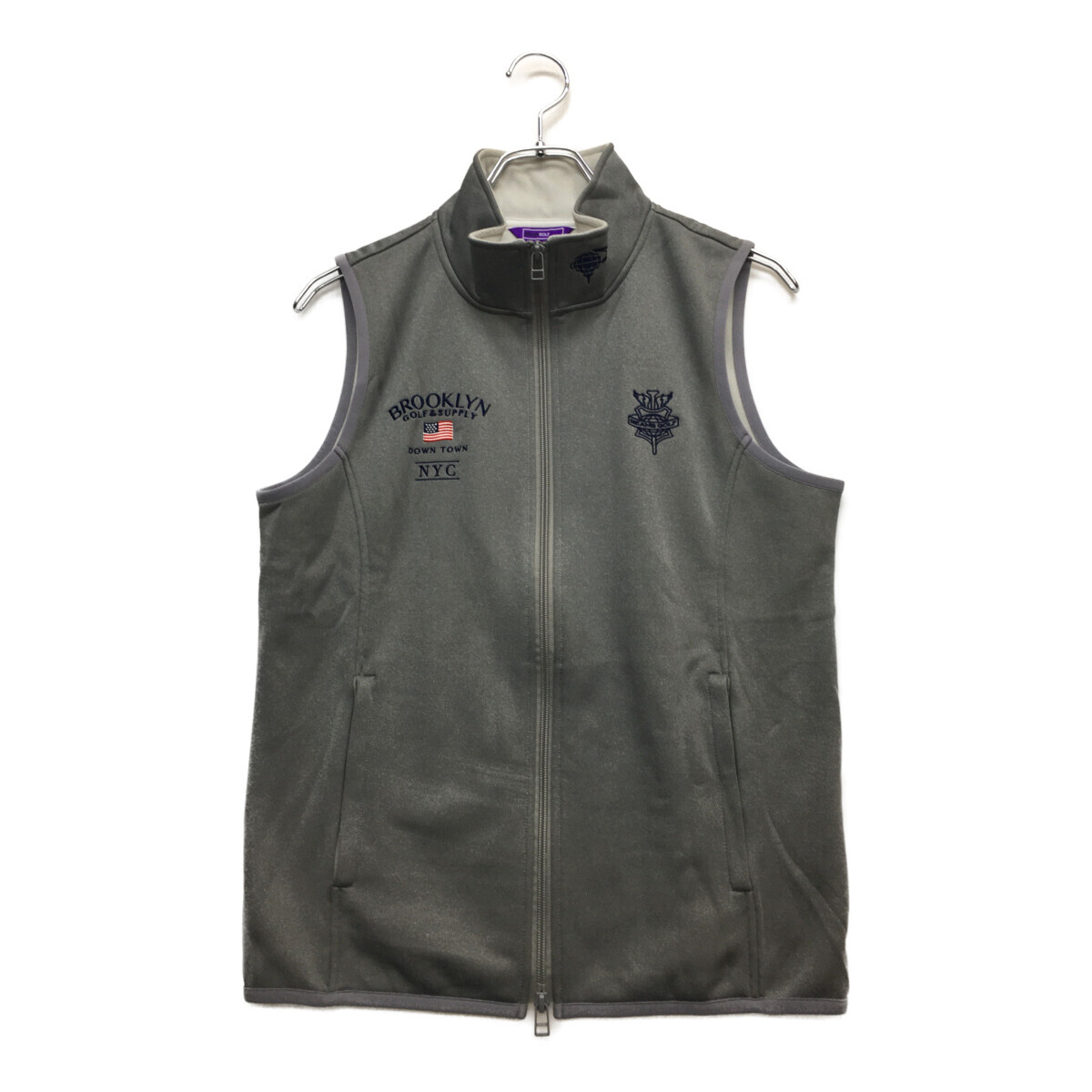 coco 中古【値下げ】 ビームスゴルフ BEAMSGOLF メンズ ベスト M グレー ダブルジップ 裏起毛 レターパックプラス発送可 109366拍卖