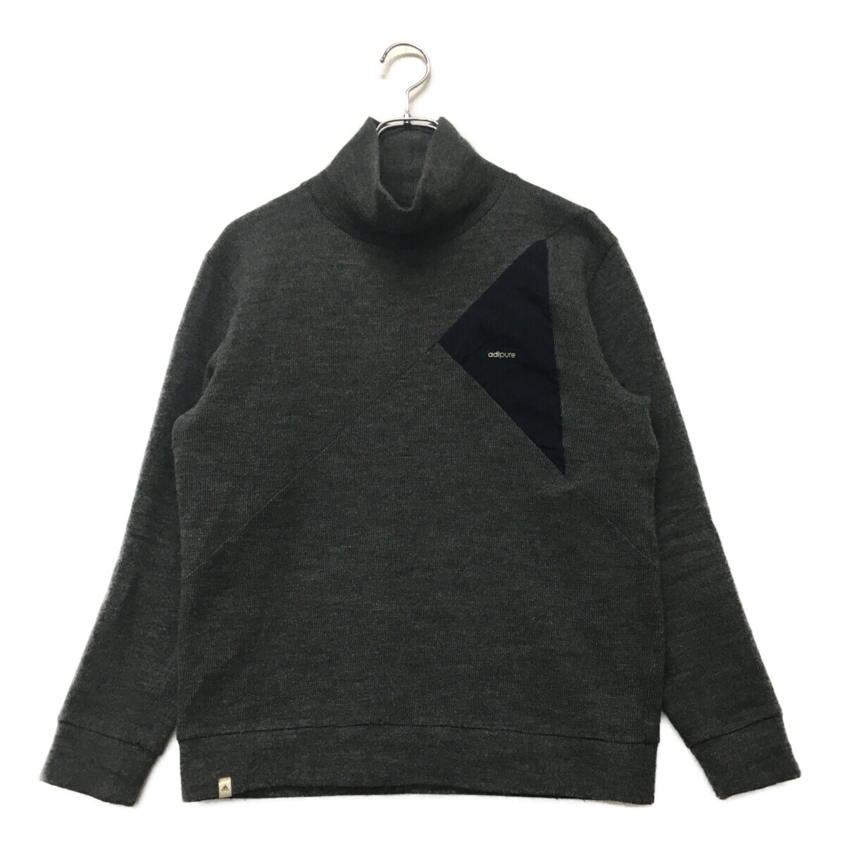 coco 中古【値下げ】アディダスゴルフ adidas GOLF メンズ セーター L グレー ハイネックセーター 切替 レターパックプラス発送可 K8436拍卖