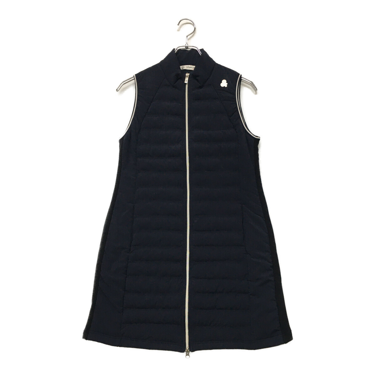 coco 中古 【値下げ】アンパスィ and per se レディース ワンピース M ネイビー ダブルジップ 中綿入り レターパックプラス発送可 K5672拍卖