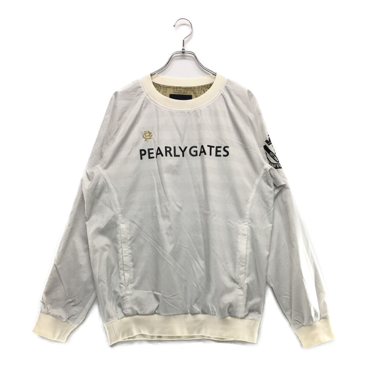 coco 中古【値下げ】 パーリーゲイツ メンズ スニードジャック 6(LL) ホワイト 防寒 裏地付き ボーダー レターパックプラス発送可 97998拍卖