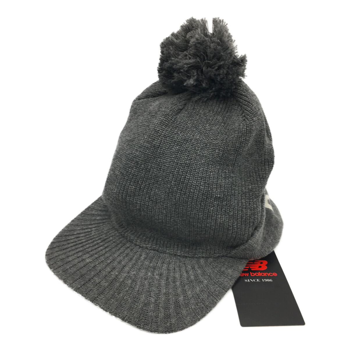coco 未使用品【値下げ】 ニューバランスゴルフ つば付ニット帽 グレー 裏フリース ボンボン付 2WAY レターパックプラス発送可 111087拍卖