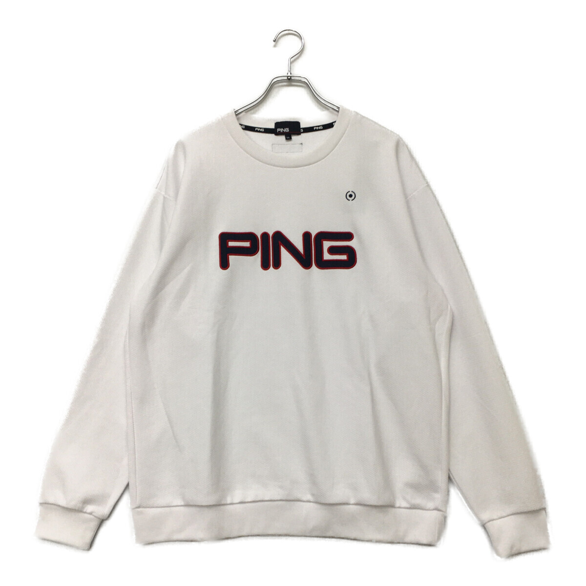 coco 未使用品【値下げ】 ピン PING メンズ カットソー LL 白 ホワイト 長袖 クルーネック レターパックプラス発送可 106989拍卖